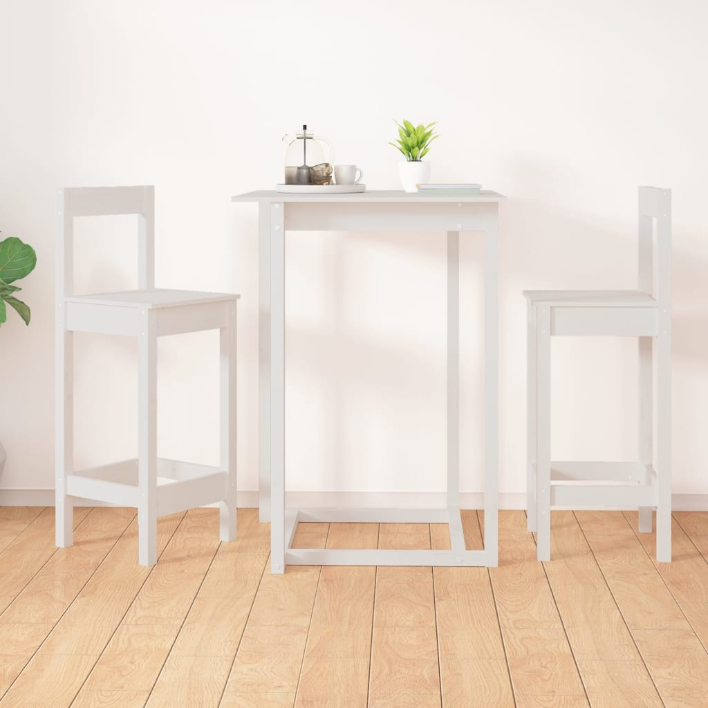 vidaXL Bar Chairs 2 pcs White 40x41.5x112 cm Solid Wood Pine