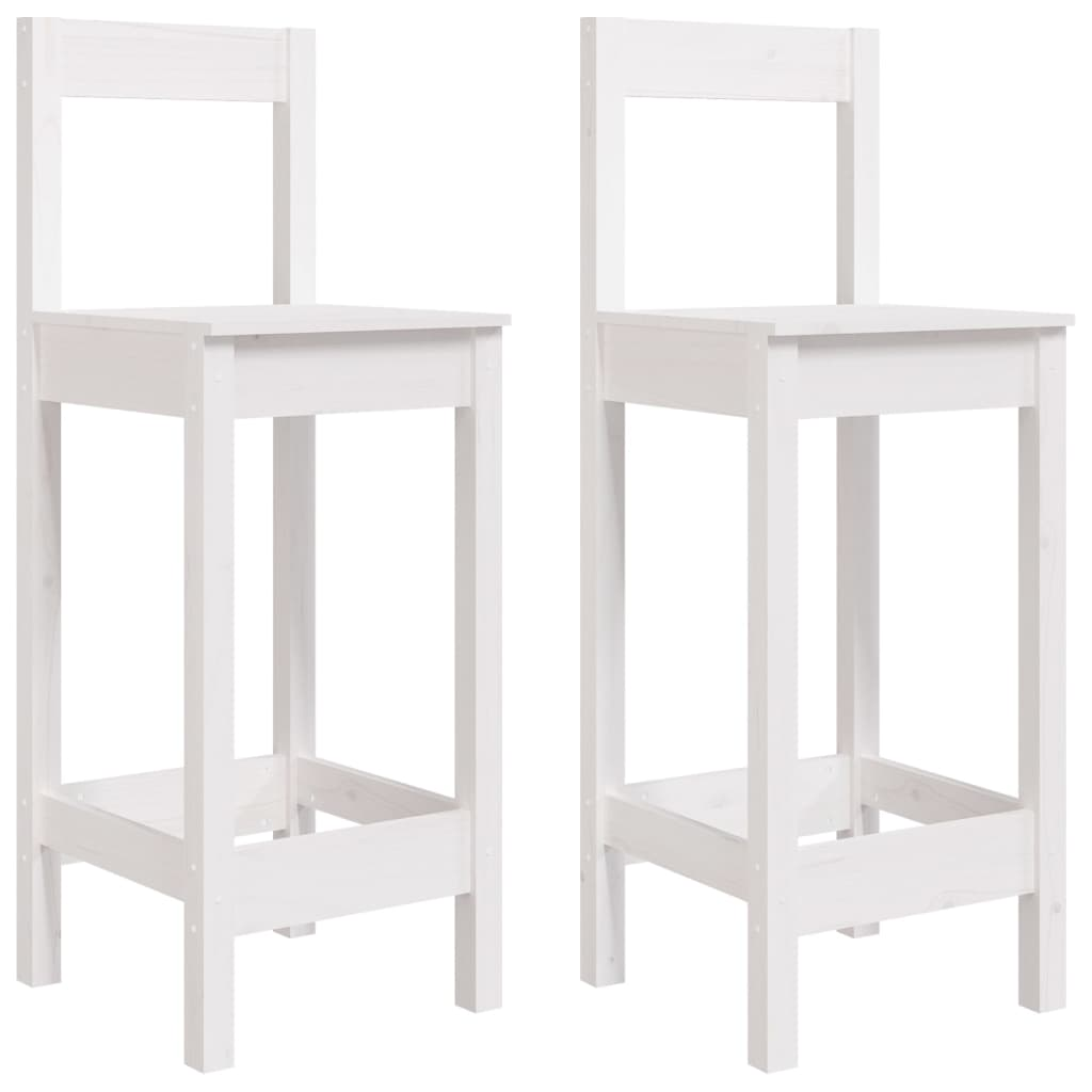 vidaXL Bar Chairs 2 pcs White 40x41.5x112 cm Solid Wood Pine