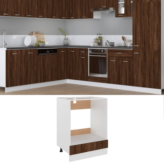 vidaXL Oven Cabinet Brown Oak 60x46x81.5 cm Engineered Wood