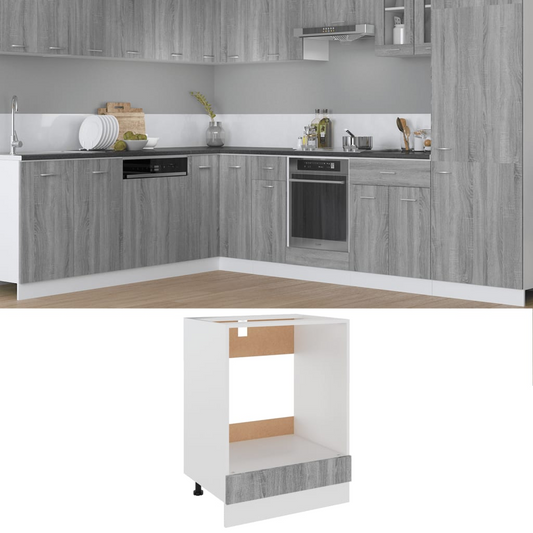 vidaXL Oven Cabinet Grey Sonoma 60x46x81.5 cm Engineered Wood