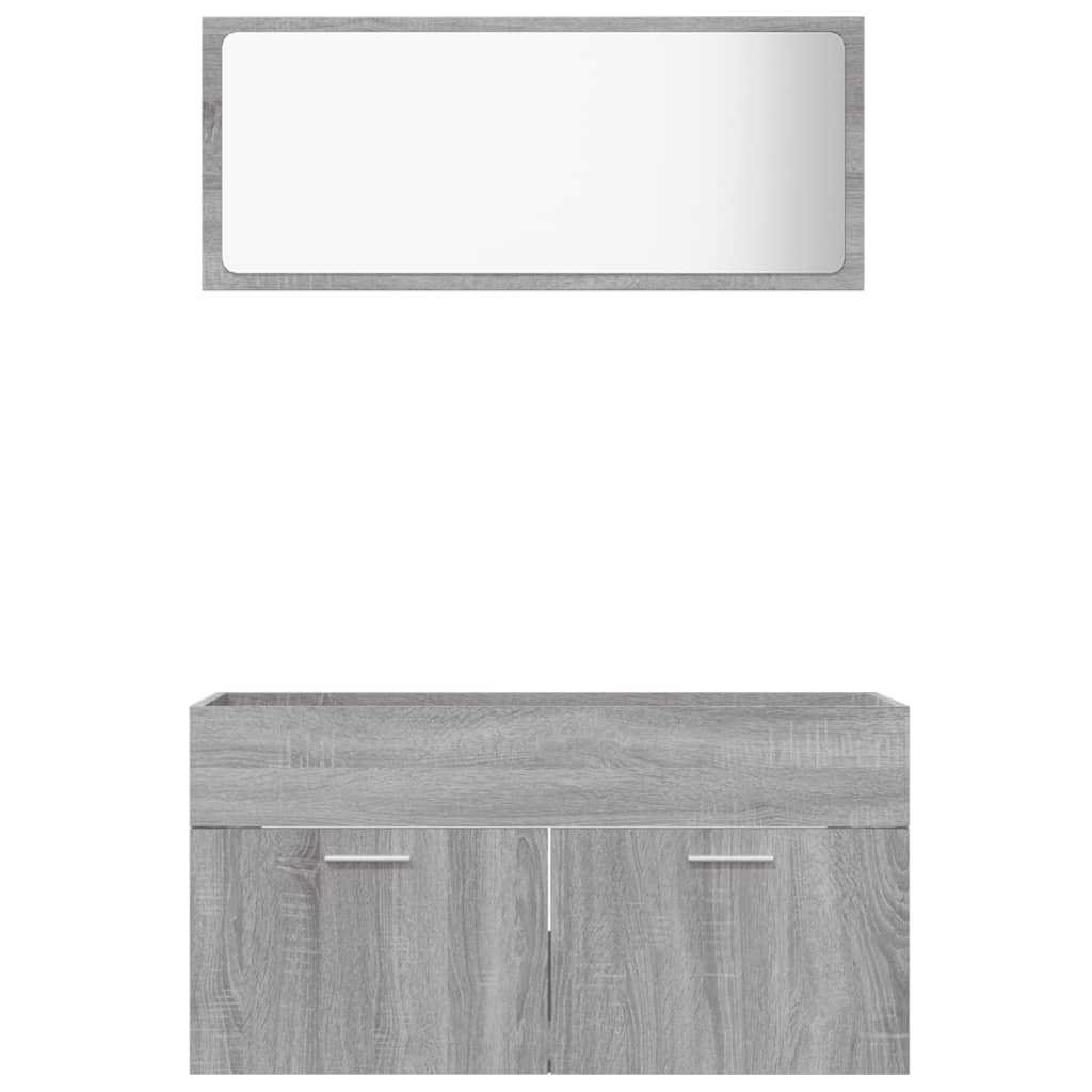 vidaXL 2 Piece Bathroom Furniture Set Grey Sonoma Engineered Wood