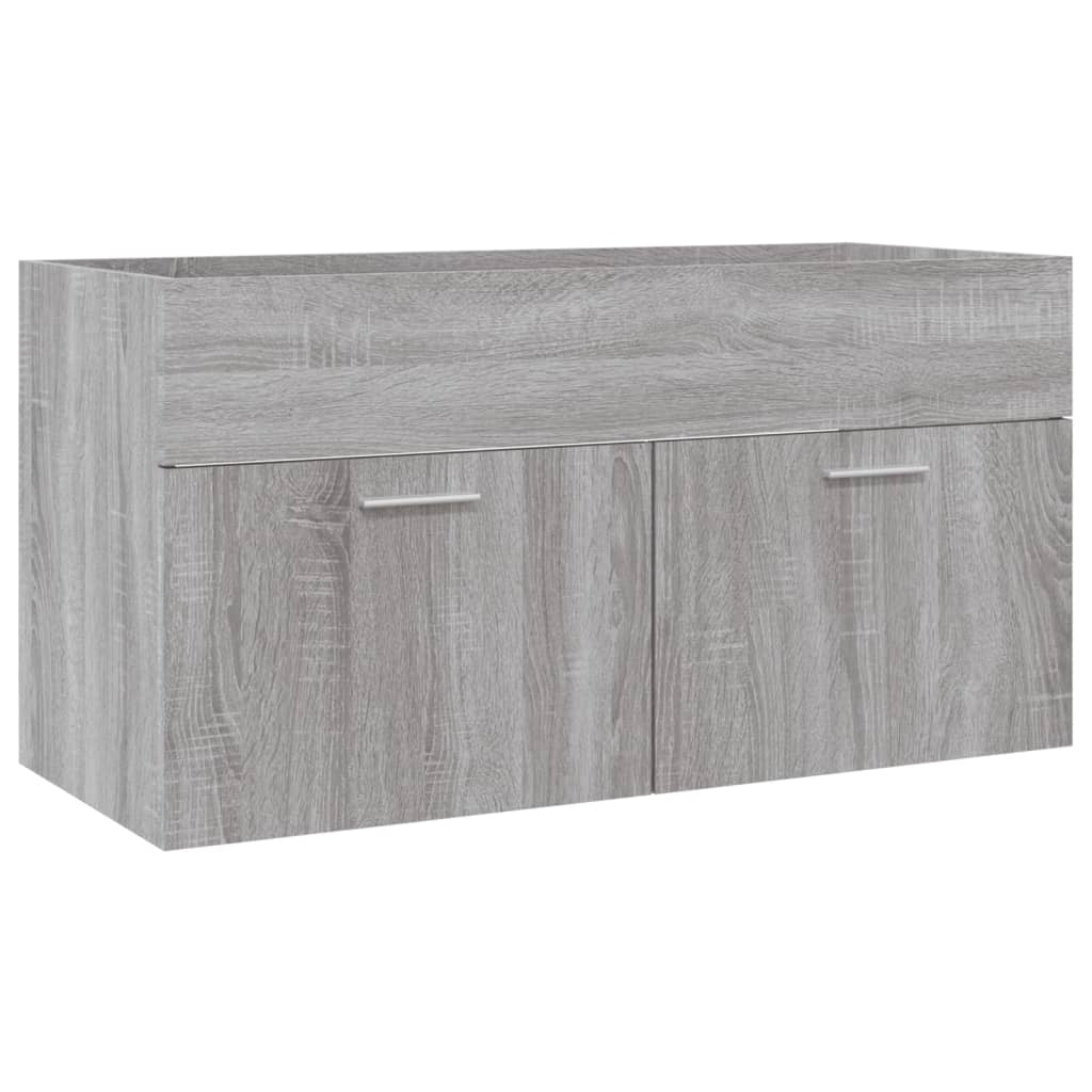 vidaXL 2 Piece Bathroom Furniture Set Grey Sonoma Engineered Wood