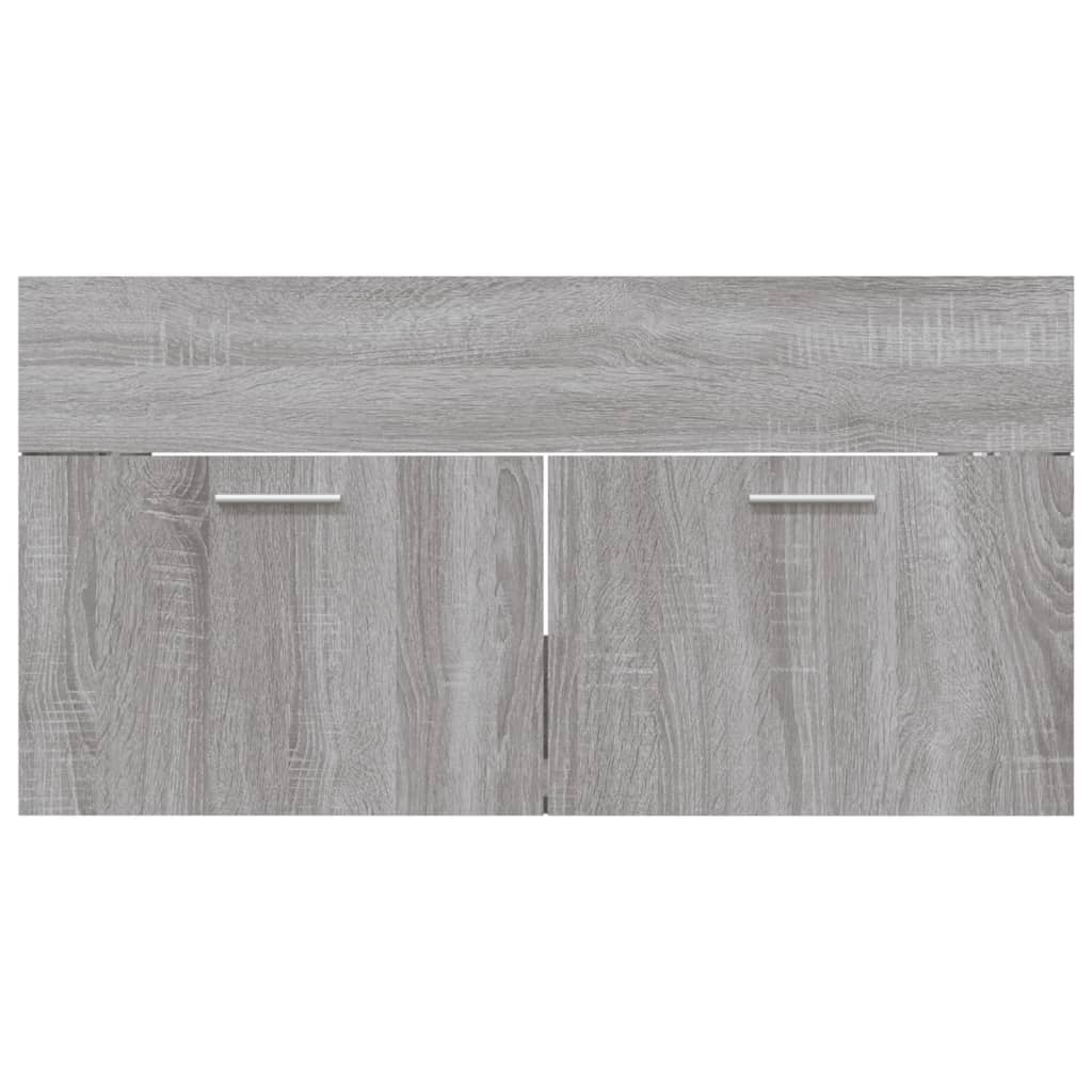 vidaXL 2 Piece Bathroom Furniture Set Grey Sonoma Engineered Wood