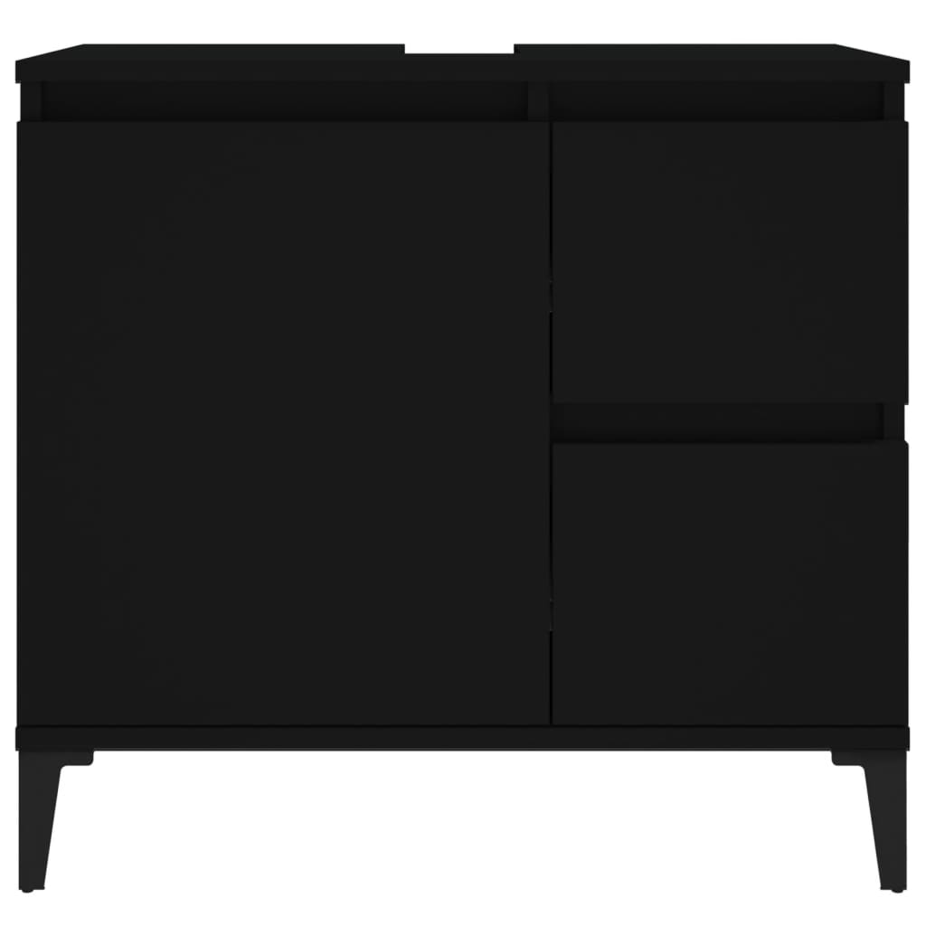 vidaXL Bathroom Cabinet Black 65x33x60 cm Engineered Wood