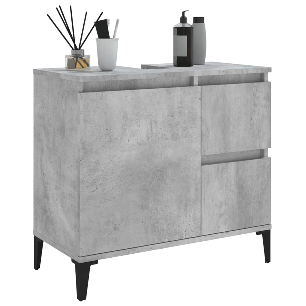 vidaXL Bathroom Cabinet Concrete Grey 65x33x60 cm Engineered Wood