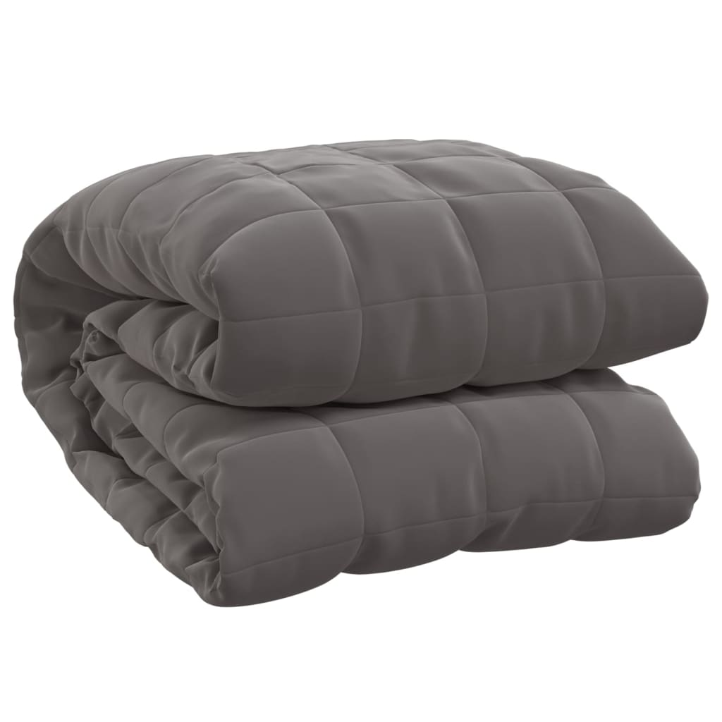 vidaXL Weighted Blanket Grey 220x240 cm King 15 kg Fabric