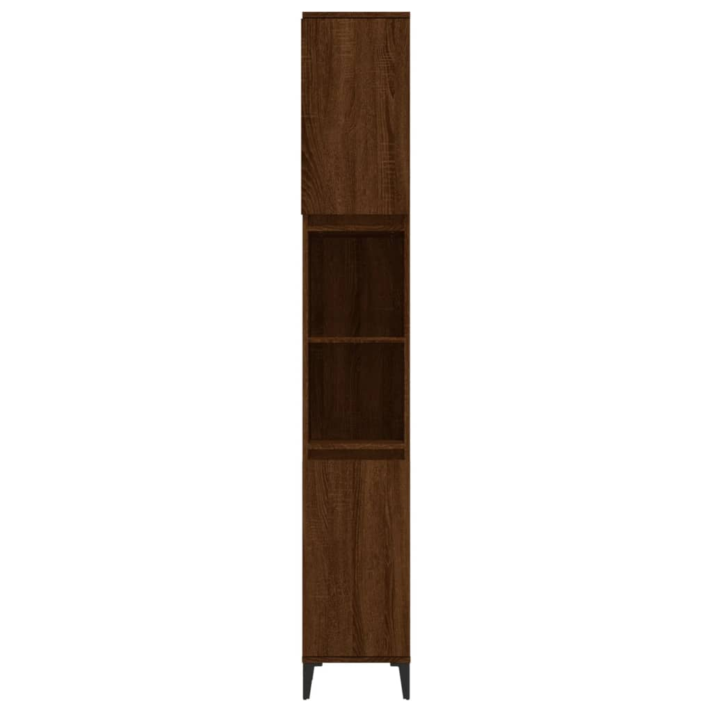 vidaXL Bathroom Cabinet Brown Oak 30x30x190 cm Engineered Wood