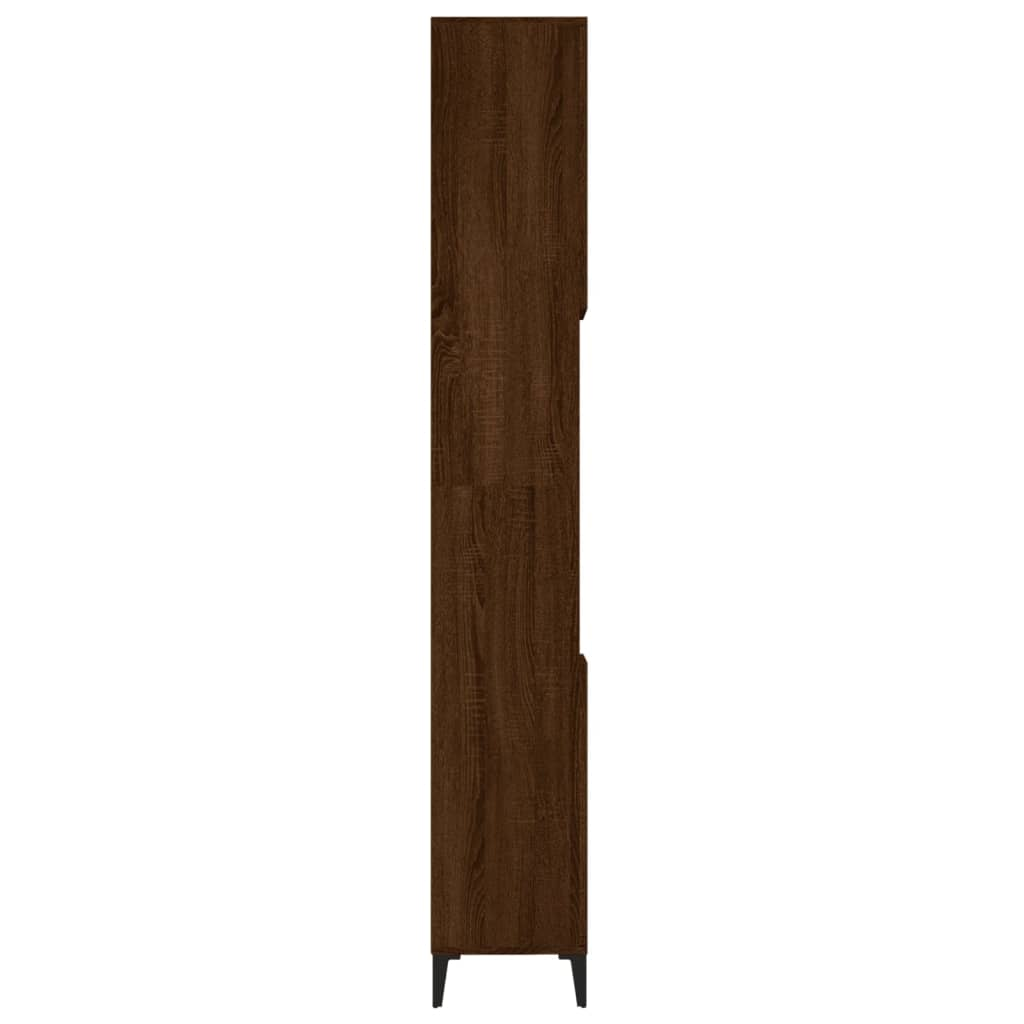 vidaXL Bathroom Cabinet Brown Oak 30x30x190 cm Engineered Wood