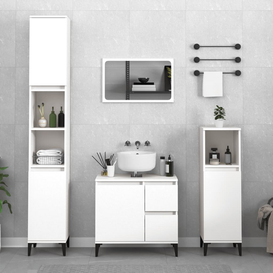 vidaXL Bathroom Cabinet White 30x30x100 cm Engineered Wood