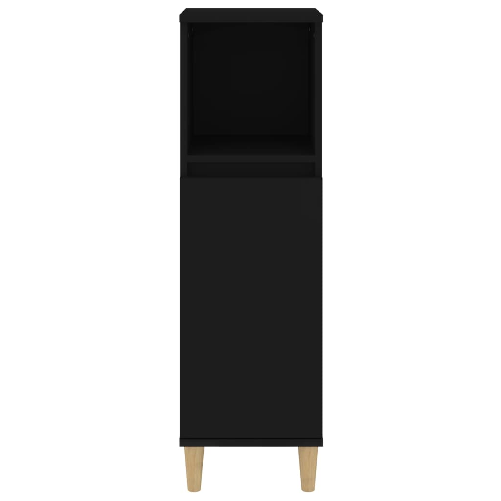 vidaXL Bathroom Cabinet Black 30x30x100 cm Engineered Wood