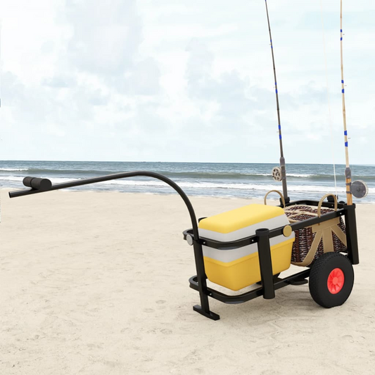 vidaXL Fishing Trolley Black Steel