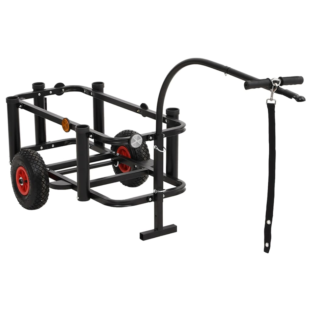 vidaXL Fishing Trolley Black Steel