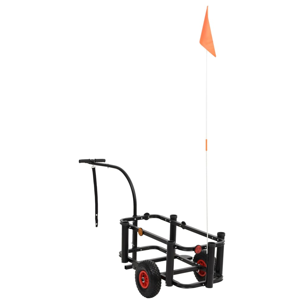 vidaXL Fishing Trolley Black Steel