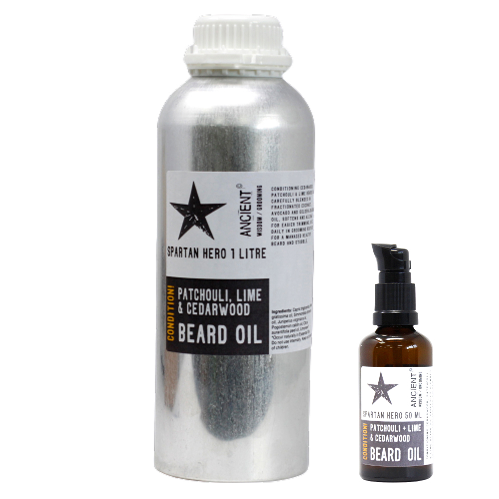 1 Litre Beard Oil - Spartan Hero - Condition!