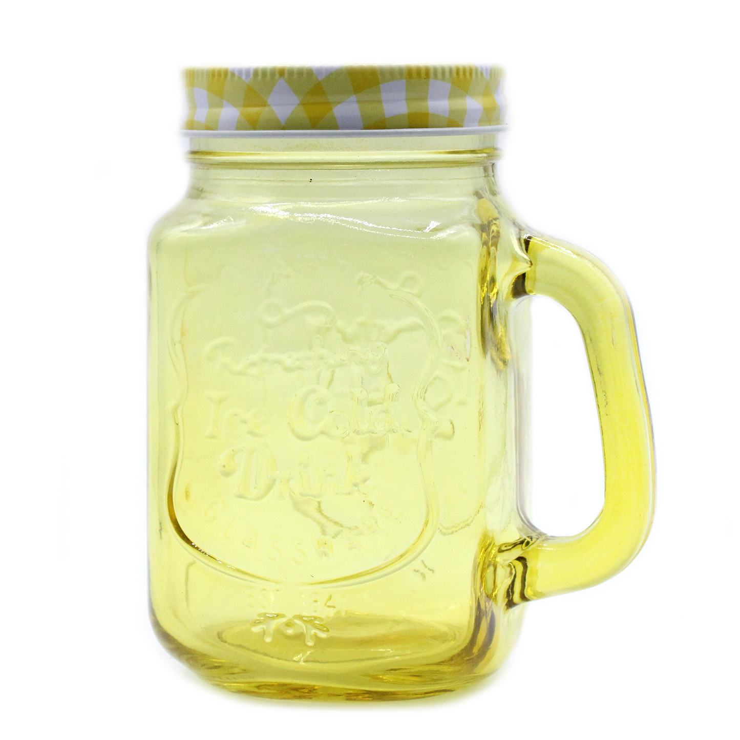 Funky Mason Jar - Ice Cold - Yellow