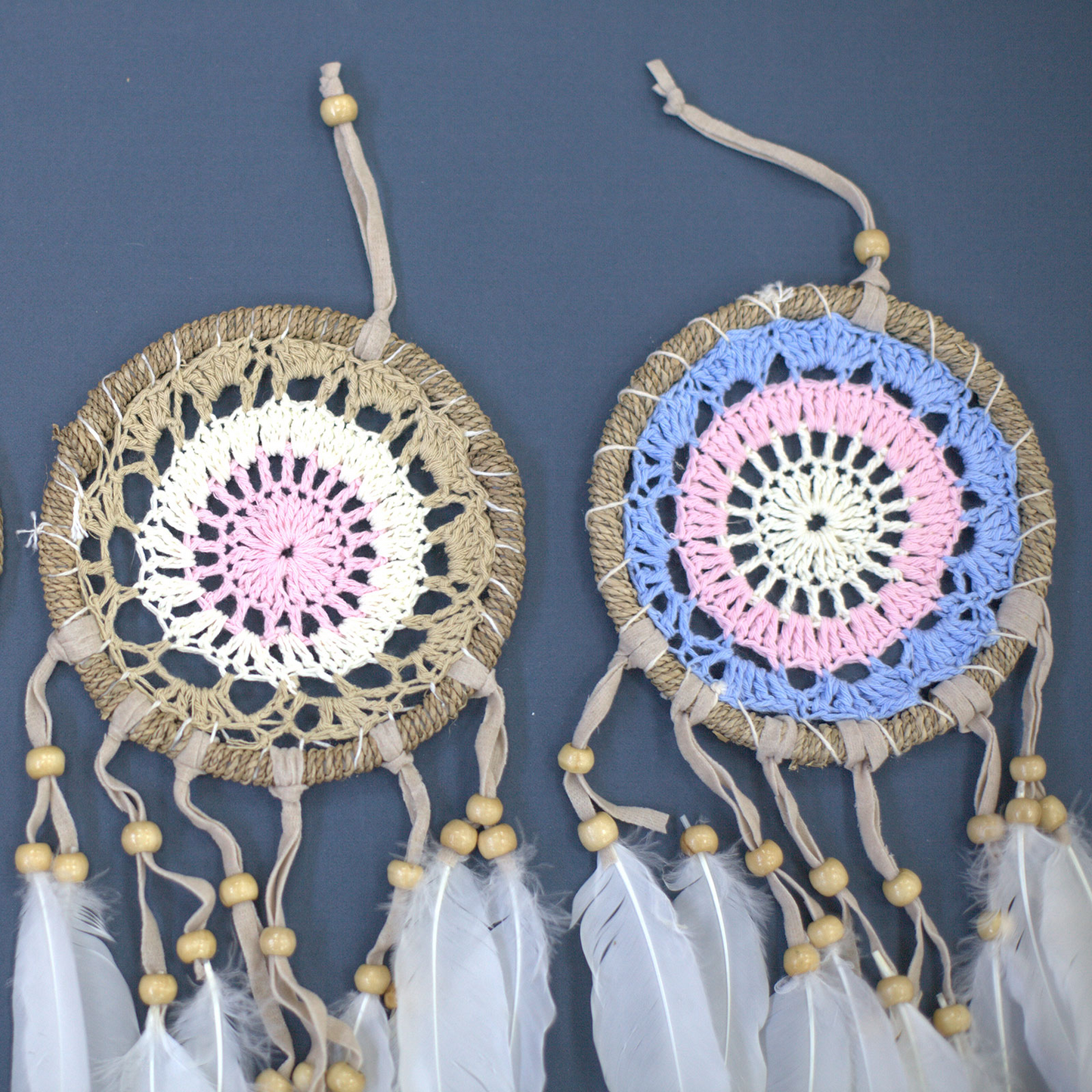 Pastel Pink Macramé Dream Catcher 12cm (asst colours)