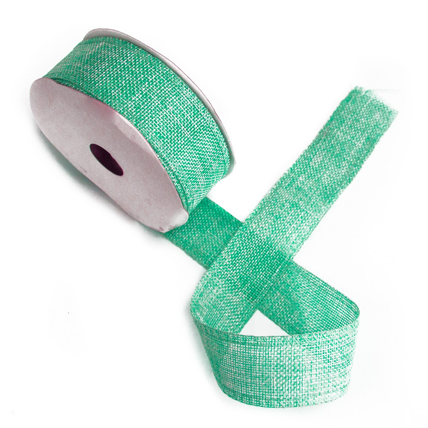 Natural Texture Ribbon 38mm x 20m -  Aqua