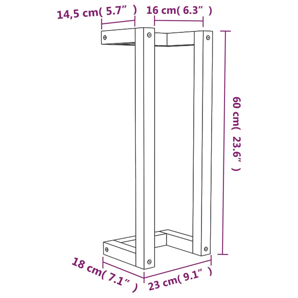 vidaXL Towel Rack 23x18x60 cm Solid Wood Pine