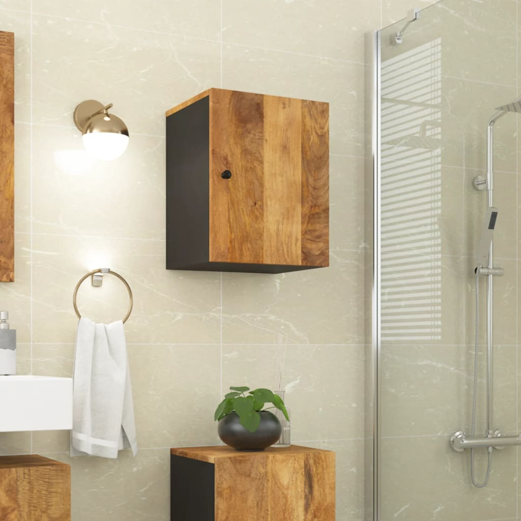 vidaXL Bathroom Wall Cabinet 38x33x48 cm Solid Wood Mango