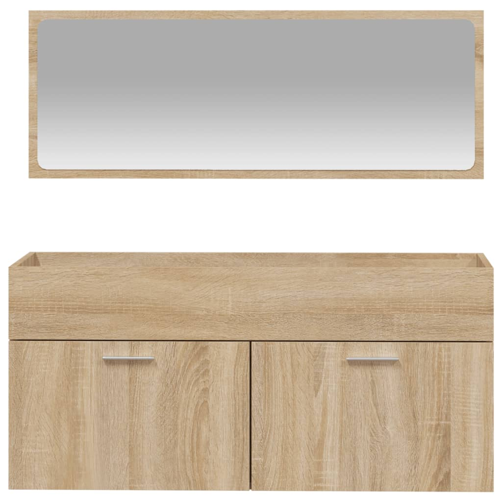 vidaXL Bathroom Cabinet with Mirror Sonoma Oak Engineered Wood