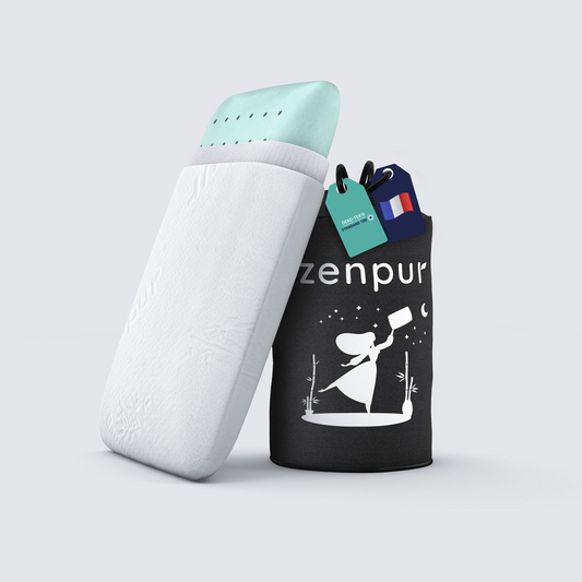 ZenPur Oreiller Ergo Cervical, Mémoire de Forme, Anti-Acarien