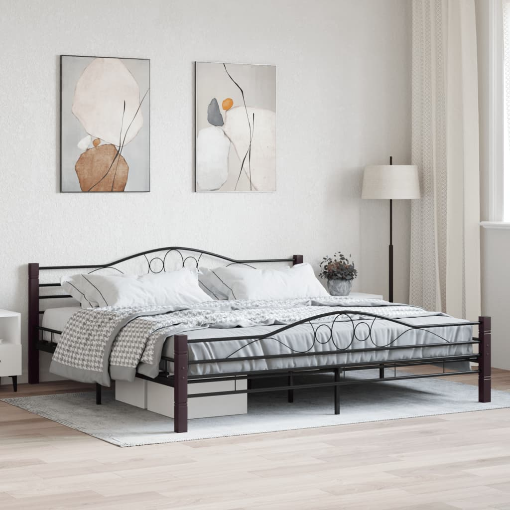 vidaXL Bed Frame Black Metal 200x200 cm