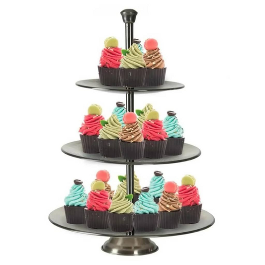 Excellent Houseware 3-tier Serving Stand 36.5 cm Stainless Steel