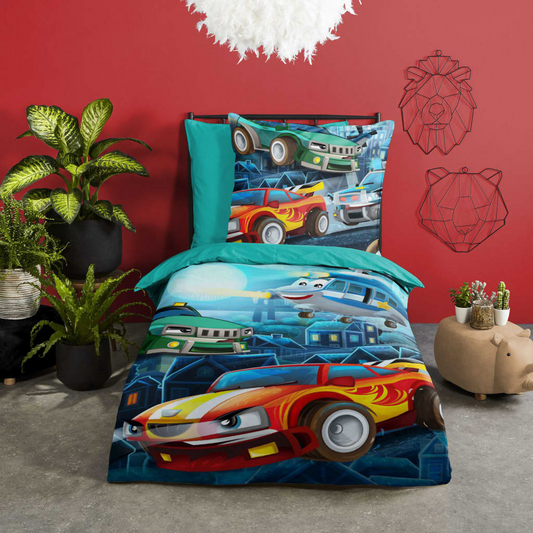 Good Morning Kids Duvet Cover Race 135x200 cm