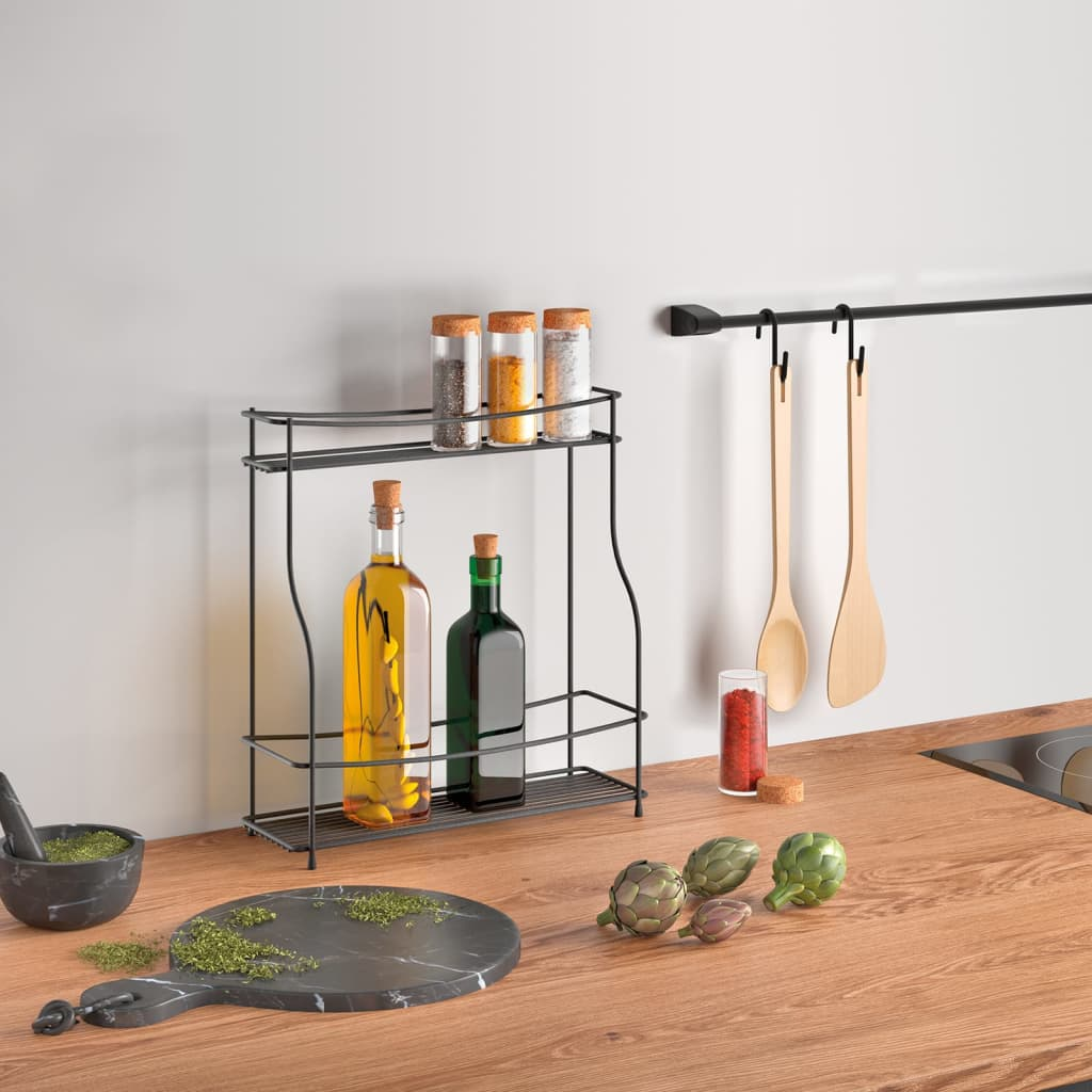 Metaltex 2-tier Spice Rack Basalmico Black