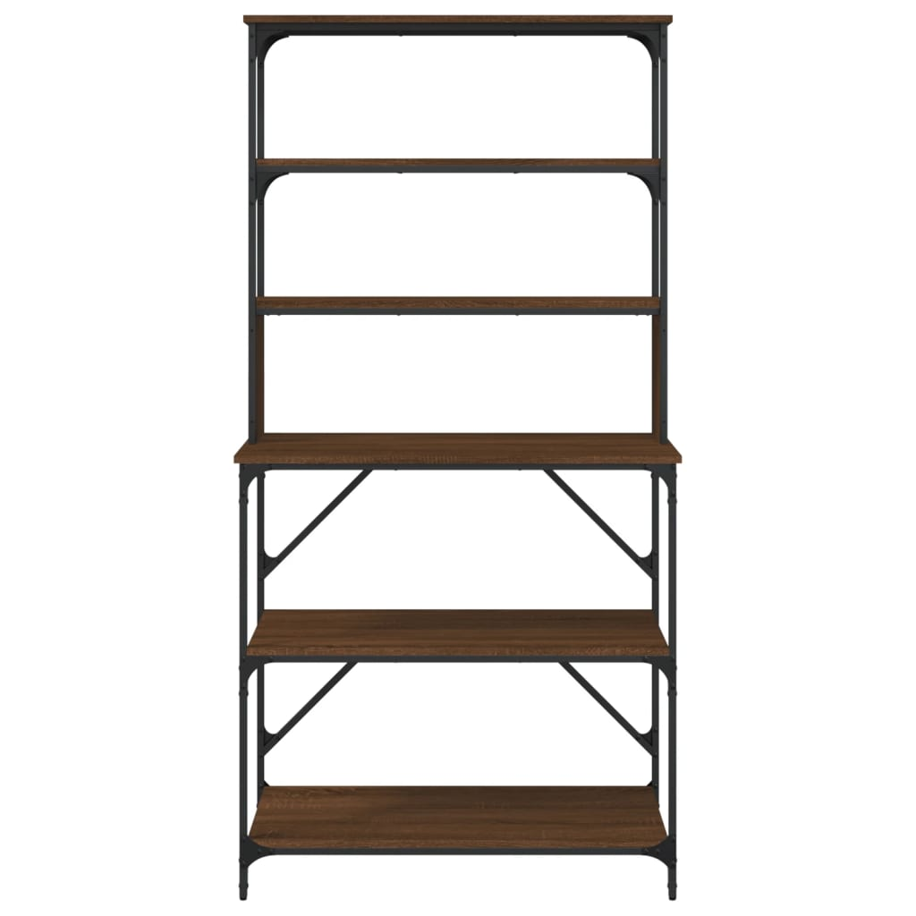 vidaXL Baker's Rack 6-Tier Brown Oak 90x40x180 cm Engineered Wood