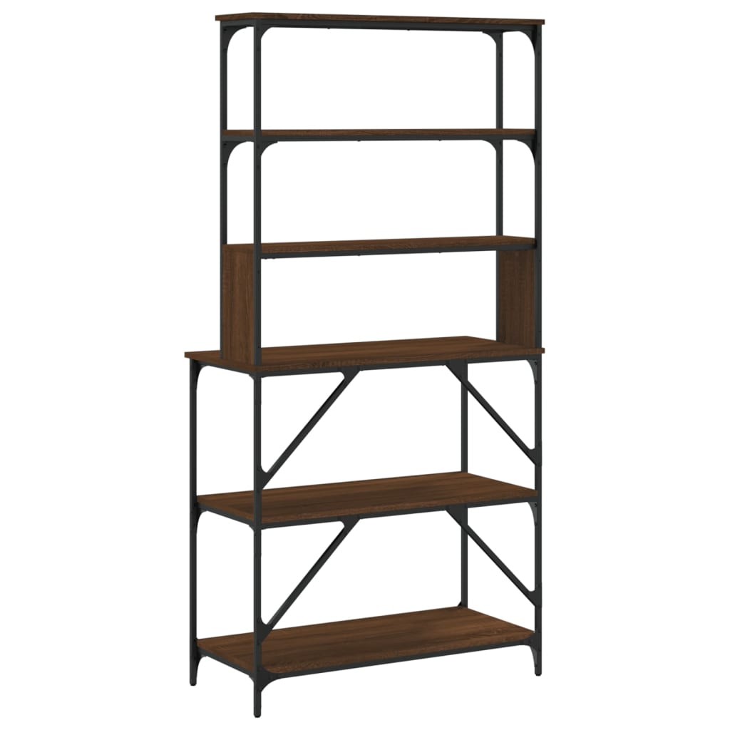 vidaXL Baker's Rack 6-Tier Brown Oak 90x40x180 cm Engineered Wood