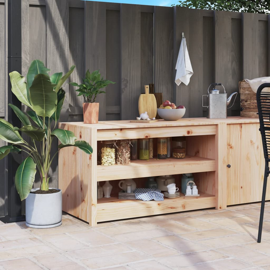 vidaXL Outdoor Kitchen Cabinet 106x55x64 cm Solid Wood Pine