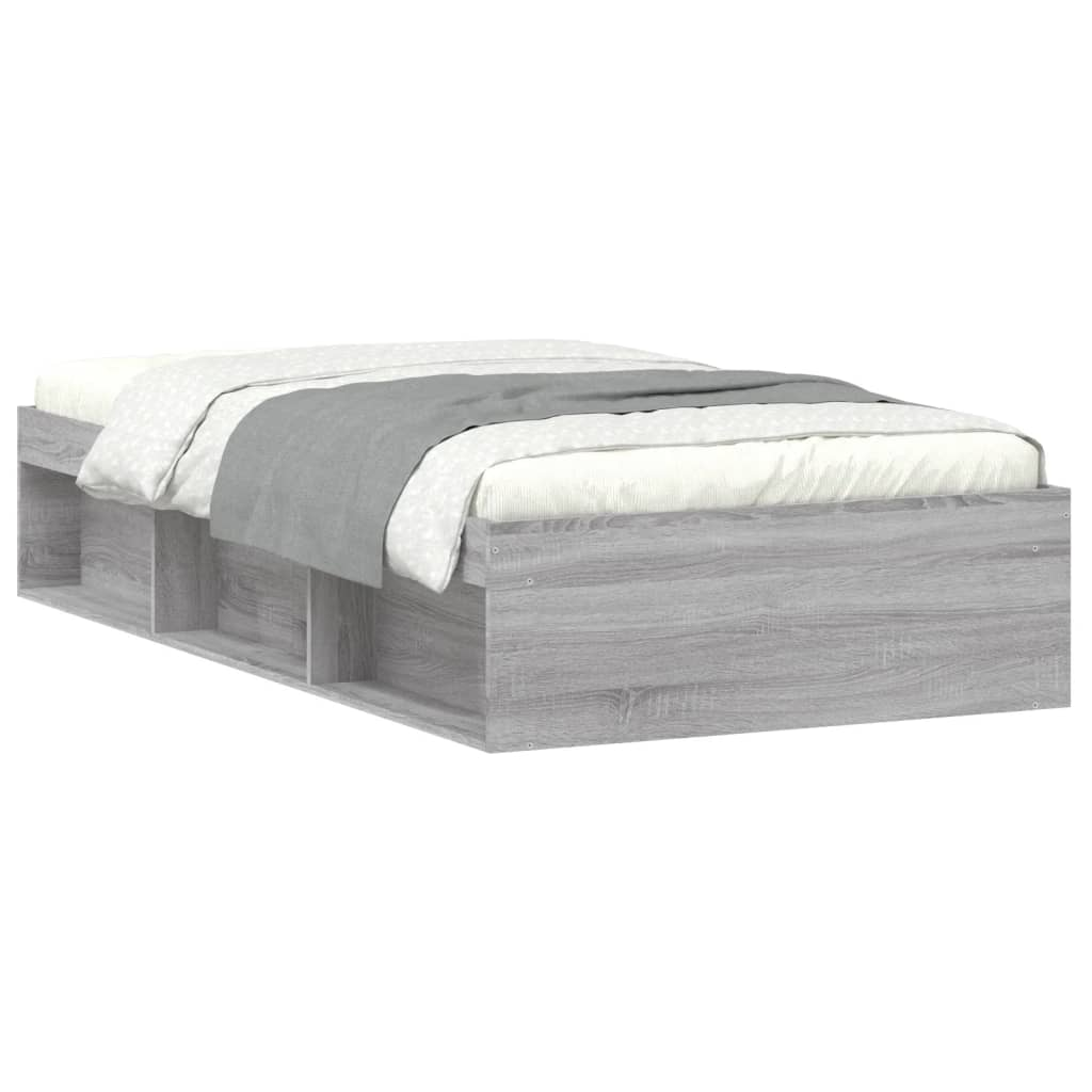 vidaXL Bed Frame Grey Sonoma 100x200 cm