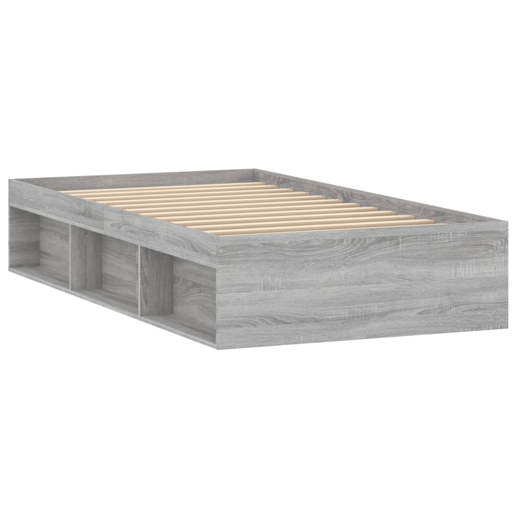 vidaXL Bed Frame Grey Sonoma 100x200 cm