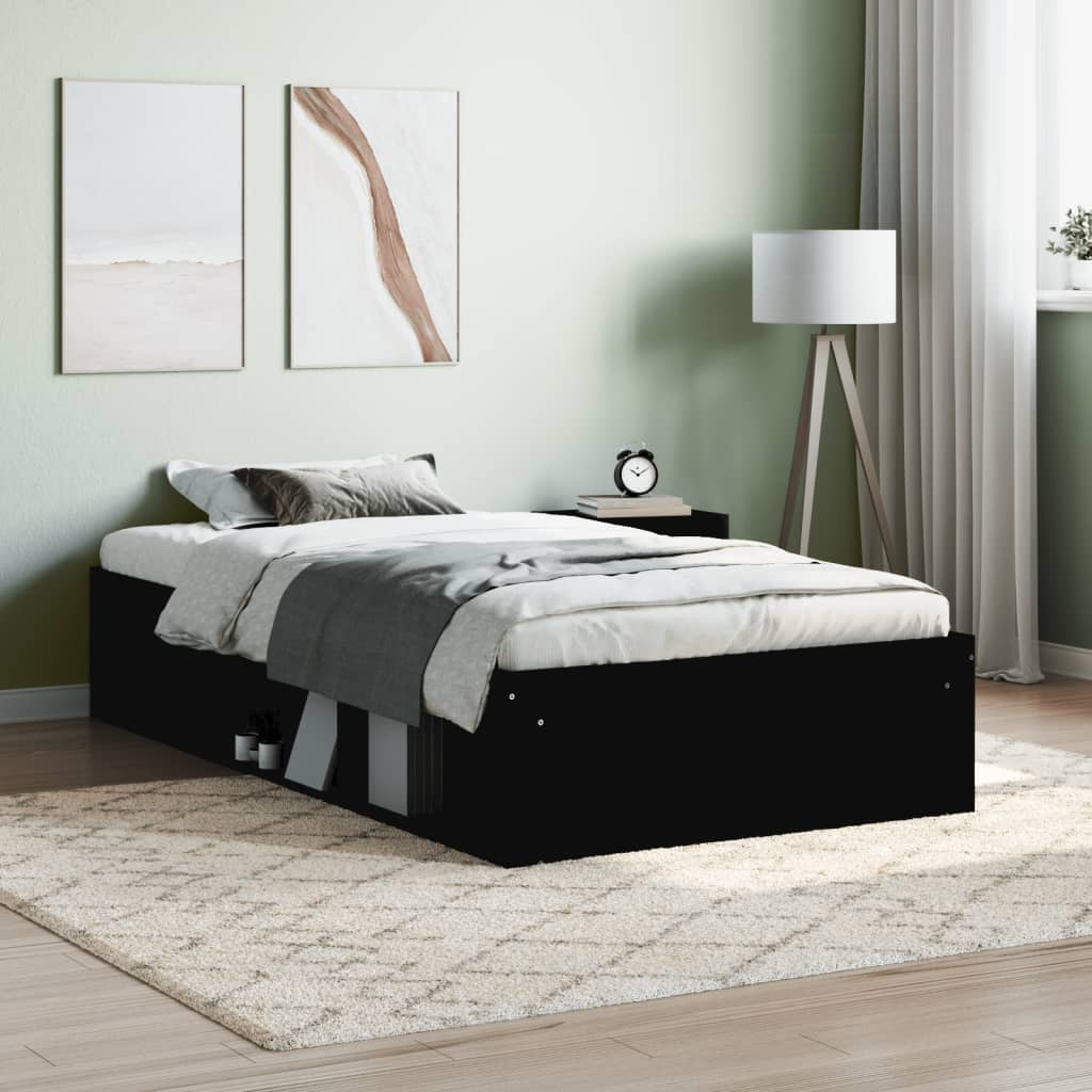 vidaXL Bed Frame Black 100x200 cm