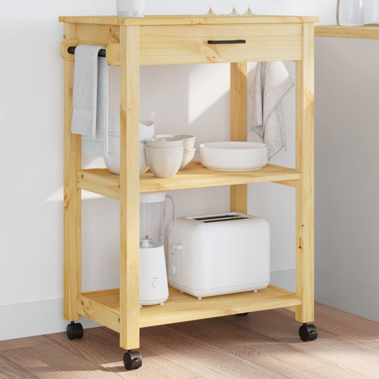 vidaXL Kitchen Trolley MONZA 60x40x90 cm Solid Wood Pine