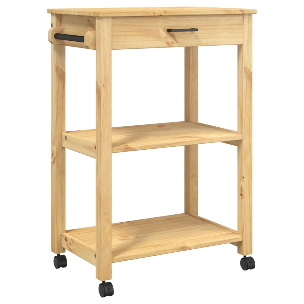 vidaXL Kitchen Trolley MONZA 60x40x90 cm Solid Wood Pine