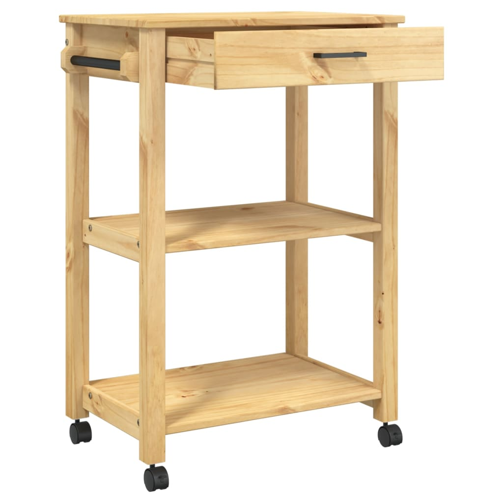 vidaXL Kitchen Trolley MONZA 60x40x90 cm Solid Wood Pine