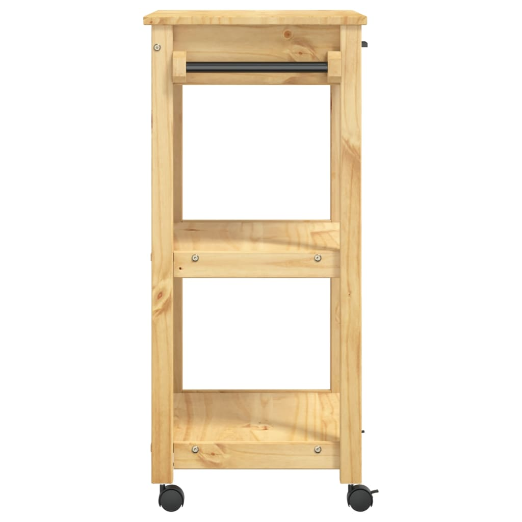 vidaXL Kitchen Trolley MONZA 60x40x90 cm Solid Wood Pine