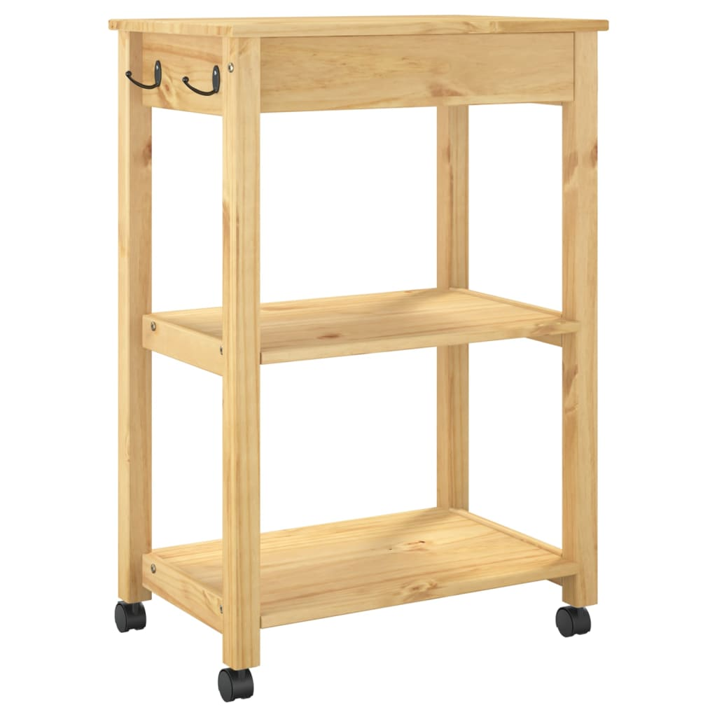 vidaXL Kitchen Trolley MONZA 60x40x90 cm Solid Wood Pine