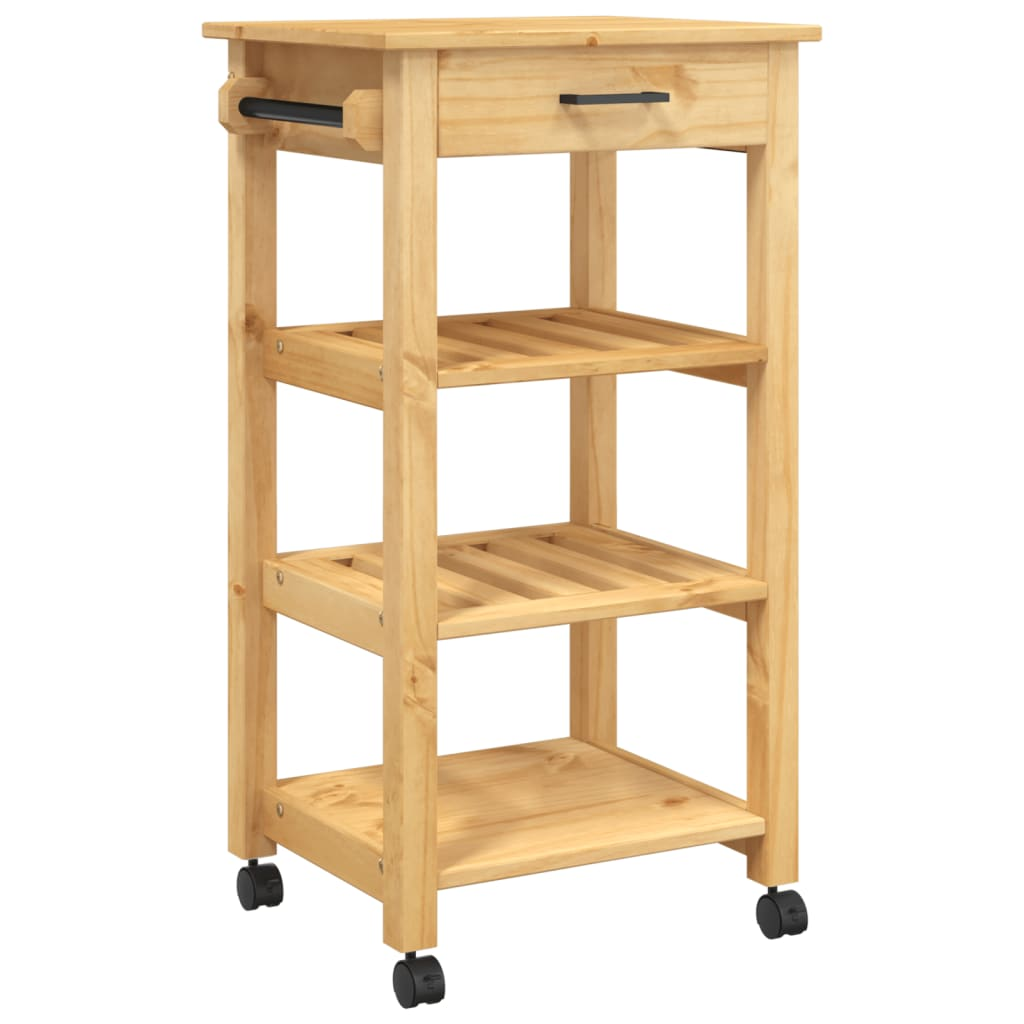 vidaXL Kitchen Trolley MONZA 48x40x90 cm Solid Wood Pine