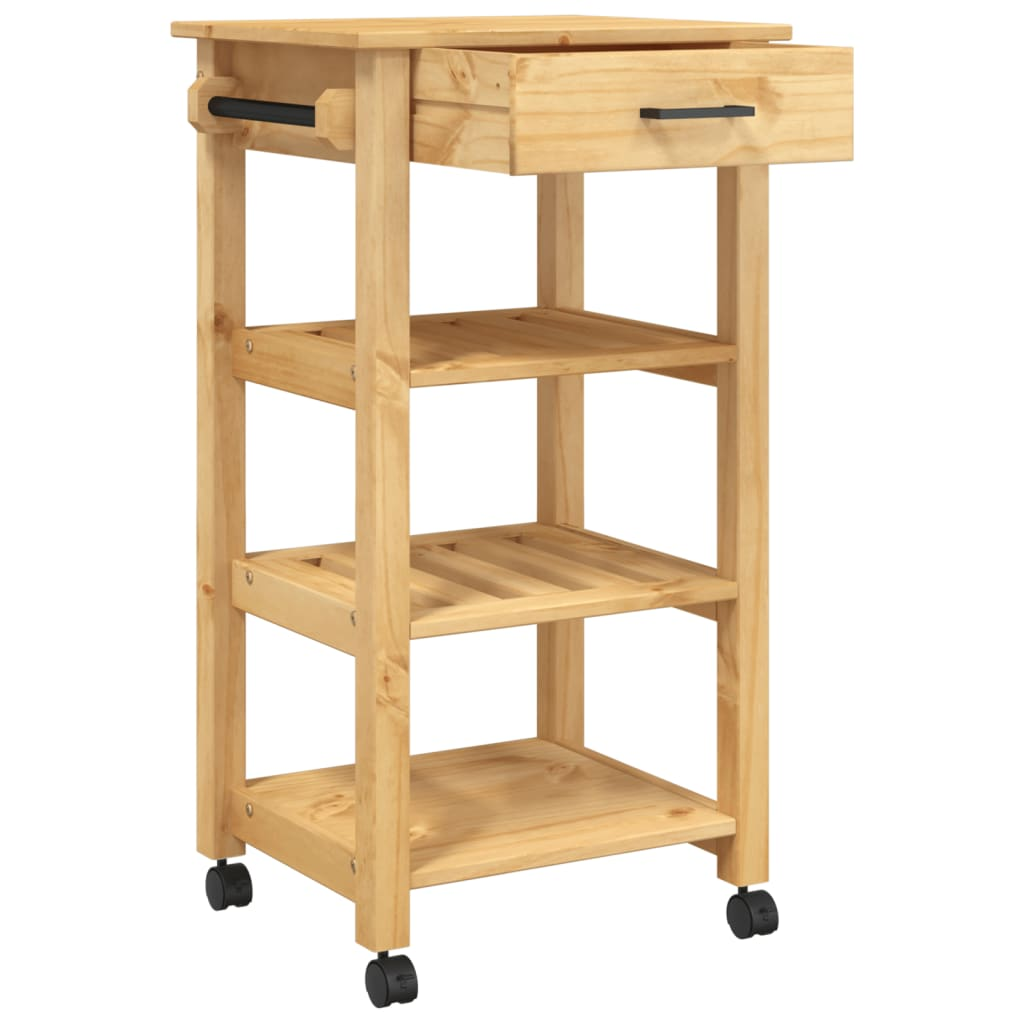 vidaXL Kitchen Trolley MONZA 48x40x90 cm Solid Wood Pine