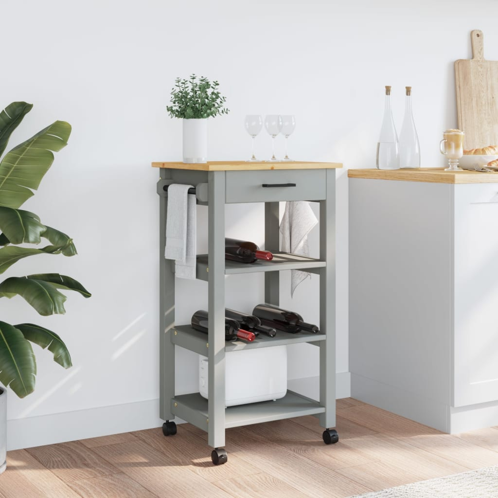 vidaXL Kitchen Trolley MONZA 48x40x90 cm Solid Wood Pine