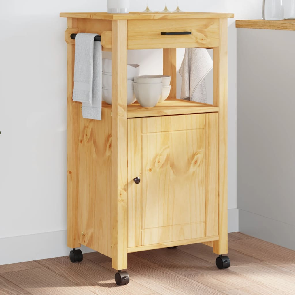 vidaXL Kitchen Trolley MONZA 48x40x90 cm Solid Wood Pine