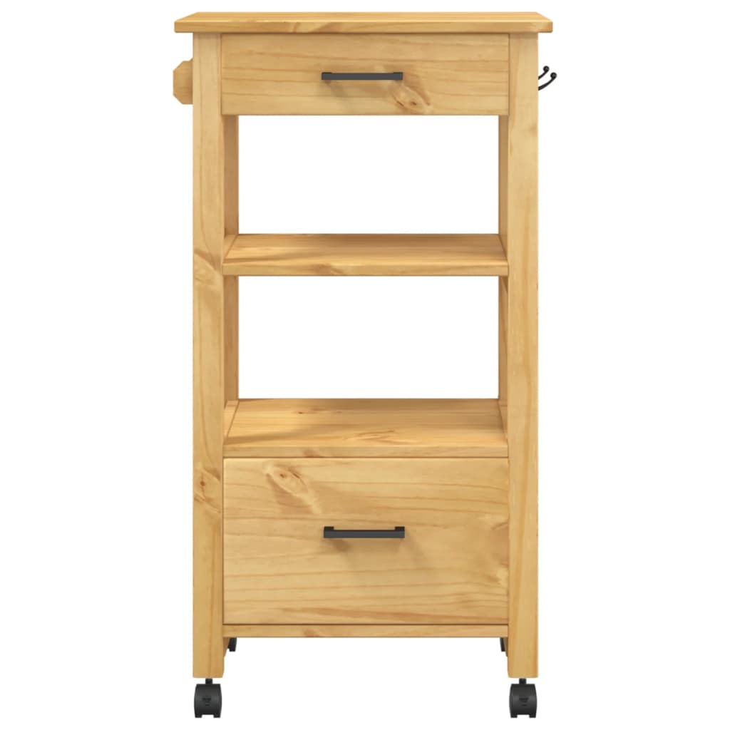 vidaXL Kitchen Trolley MONZA 48x40x90 cm Solid Wood Pine