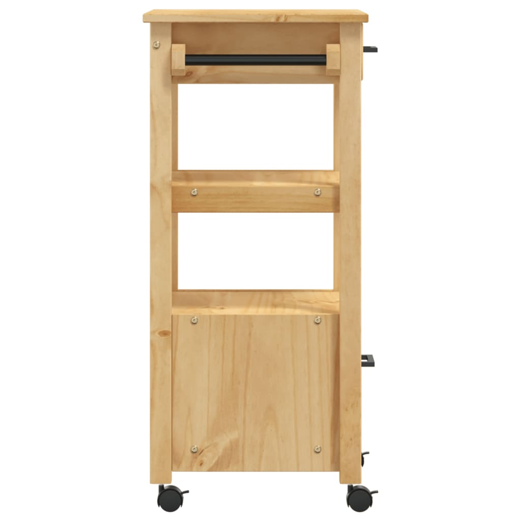 vidaXL Kitchen Trolley MONZA 48x40x90 cm Solid Wood Pine