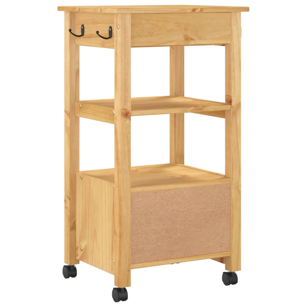 vidaXL Kitchen Trolley MONZA 48x40x90 cm Solid Wood Pine