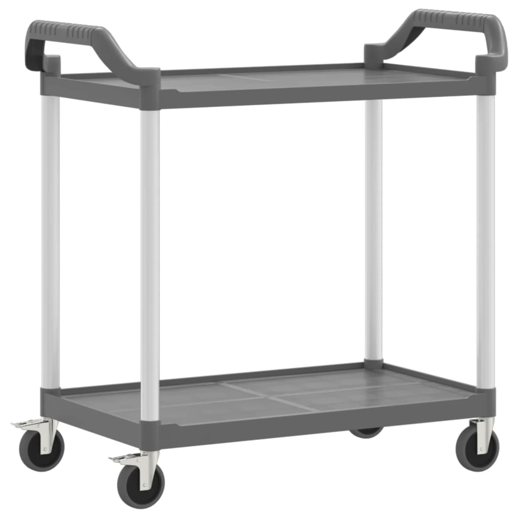 vidaXL 2-Tier Trolley Grey 99x50x97 cm Aluminium