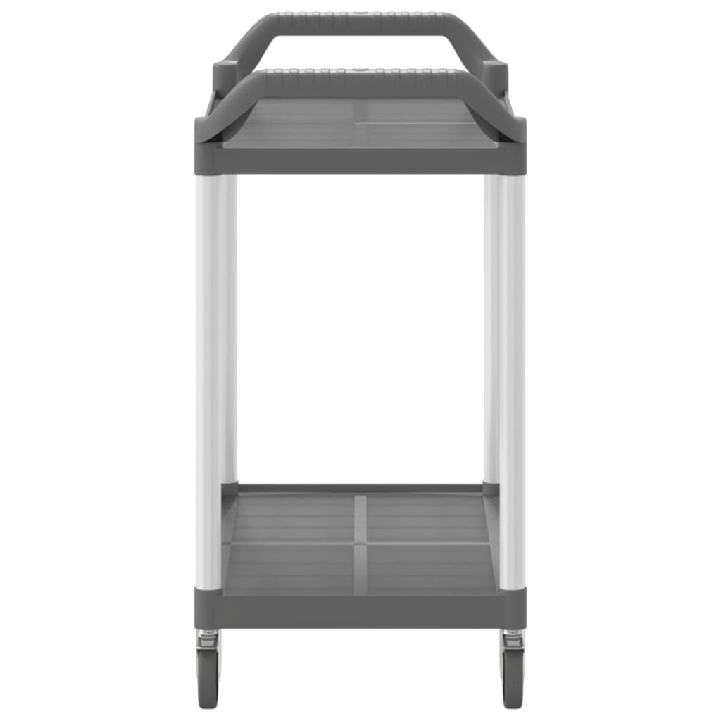 vidaXL 2-Tier Trolley Grey 99x50x97 cm Aluminium