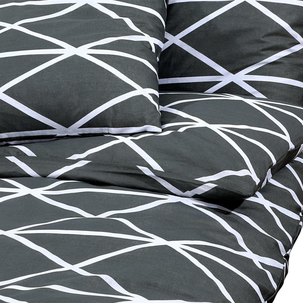 vidaXL Duvet Cover Set Grey 135x200 cm Cotton